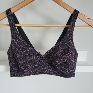 Lululemon Like Nothing Bra 32C Lacescape Spanish Rose Black